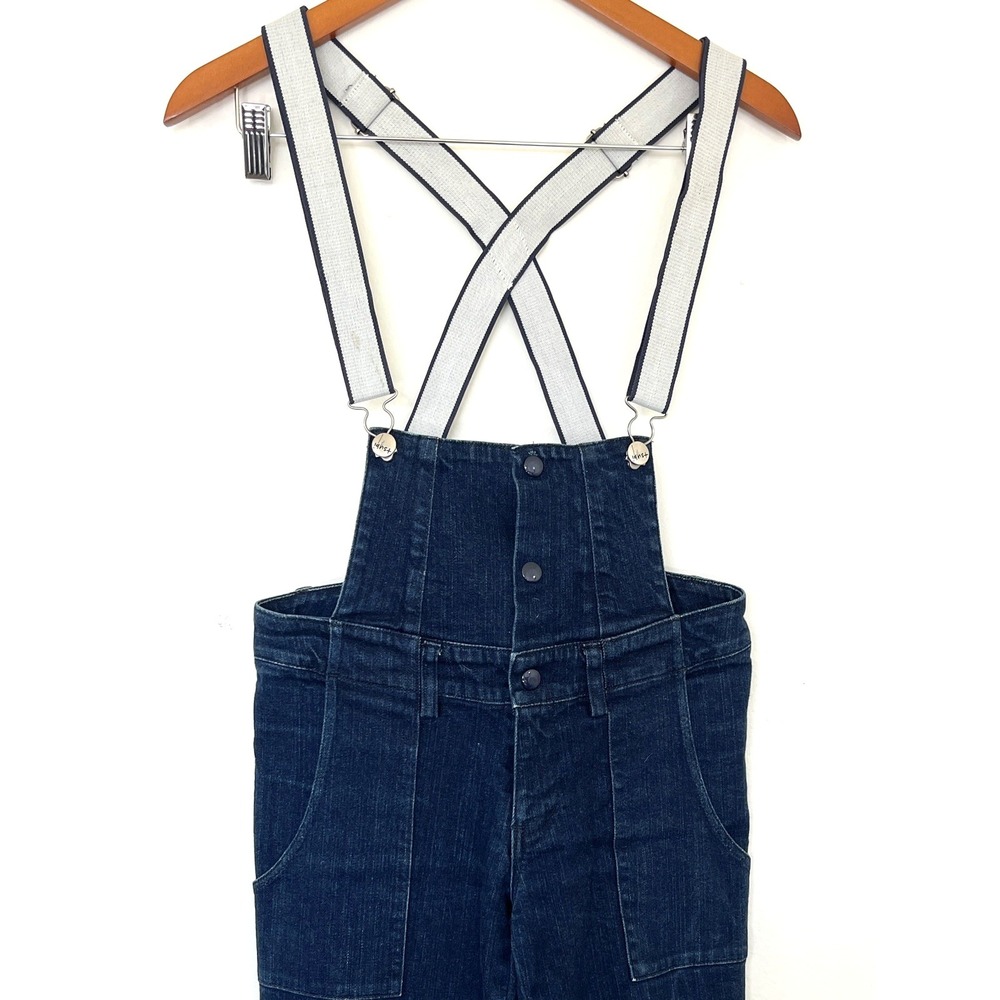 Ksubi Womens Denim Skinny Bib Overalls Size US 4 Blue Wash  Zip Ankle Retro - Picture 4 of 16